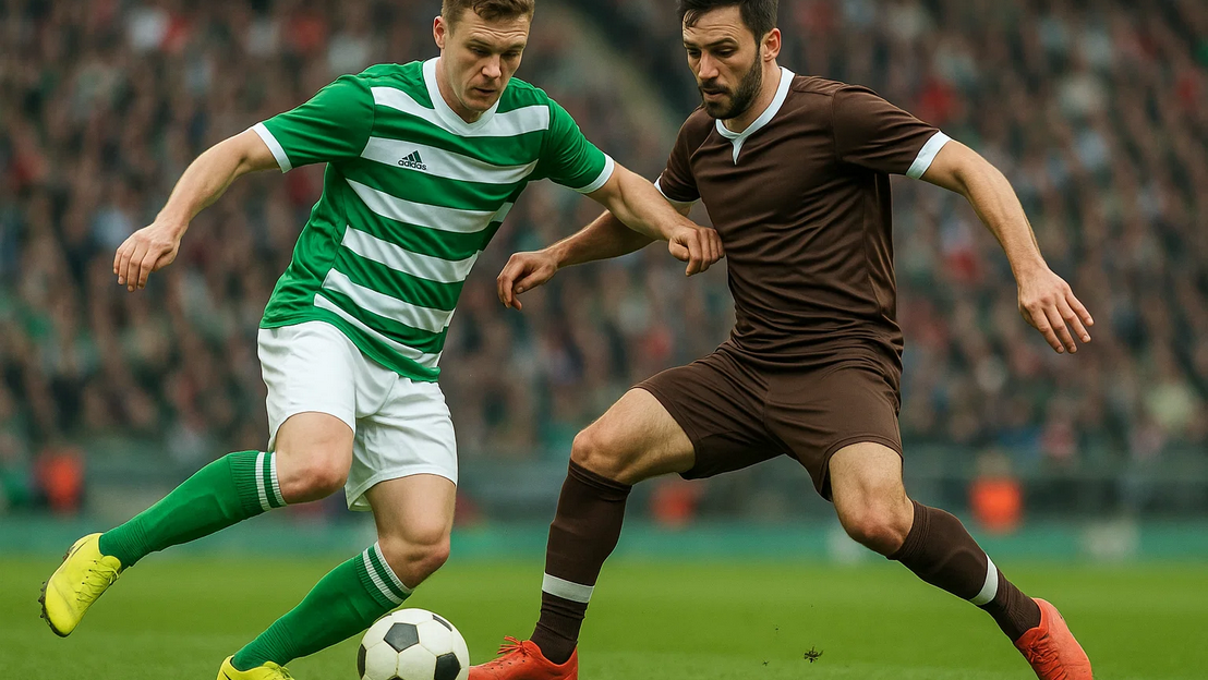 So stellt sich die KI eine Spielszene der Partie Grün-Weiß Firrel gegen den FC St. Pauli vor